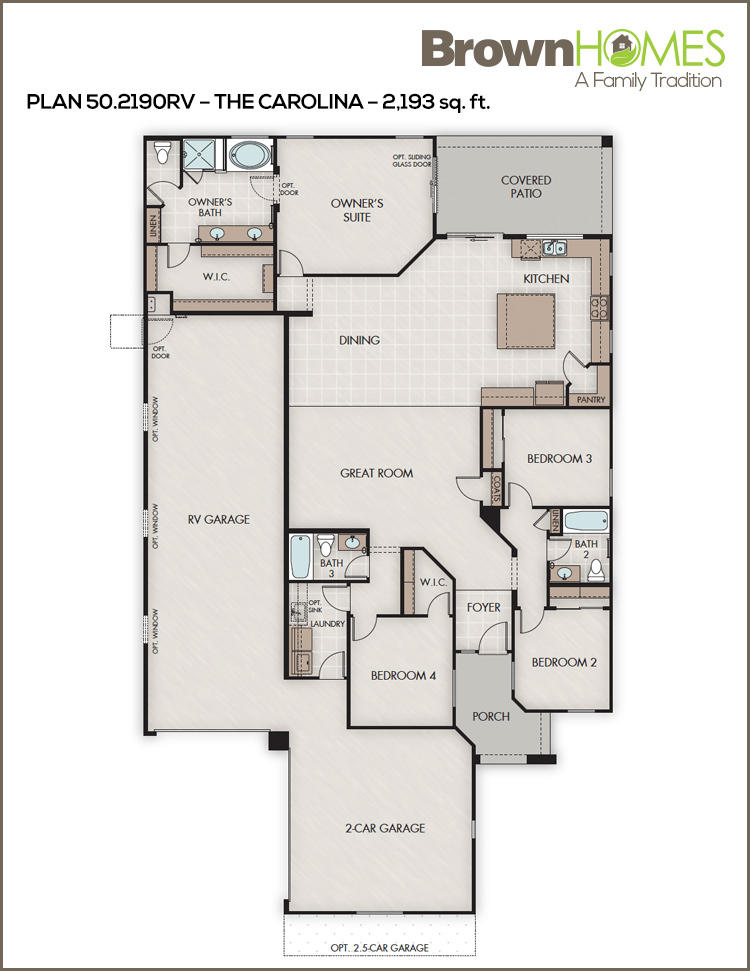 W Ranch Community Brown Homes Az, House Plans With Rv Garage Attached